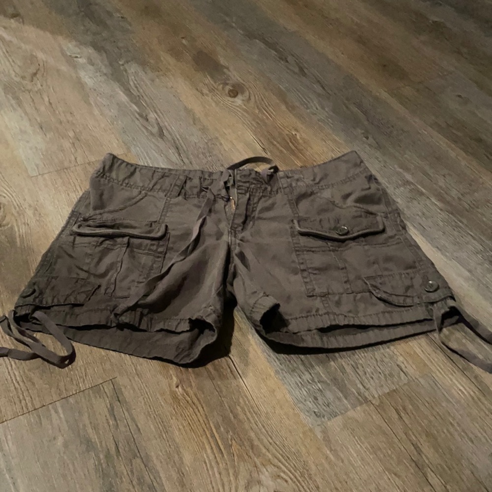 army colored jean shorts